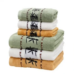 Luxury Bamboo Fiber Bath Towel Set