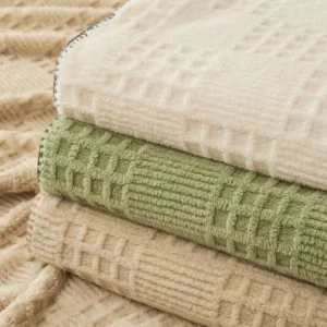 Solid Waffle Jacquard Blanket
