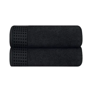 Black Cotton Oversized Face Towel