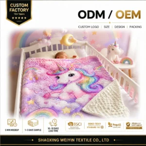 Unicorn Baby Blanket Super Soft Minky