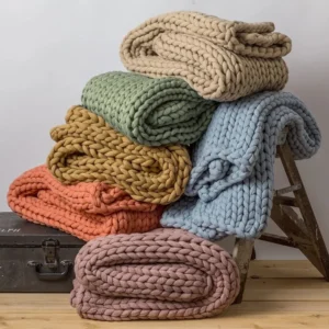 Organic Cotton Chunky Knitted Weighted Blanket
