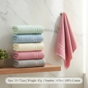 6-piece Combed Cotton Towel Set