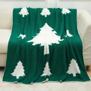 Soft Knitted Christmas Throw Blanket