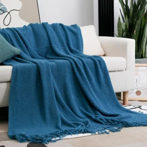 Solid Knitted Throw Blanket