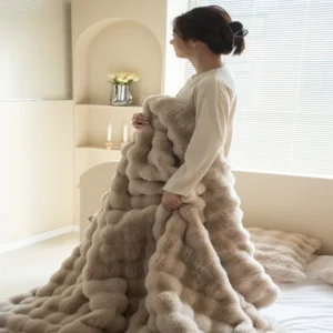 Soft Tuscan Bubble Fleece Blanket