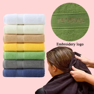 Embroidered Cotton Hair Towel