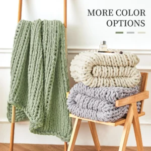 Luxury Chunky Knitted Chenille Throw Blanket