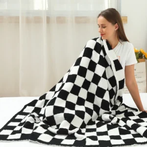 Nordic Christmas Checkered Throw Blanket