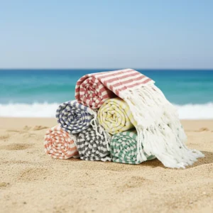 Eco-friendly Cotton Beach Towel with Tassels
