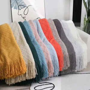 Nordic Vintage Knitted Wool Blanket