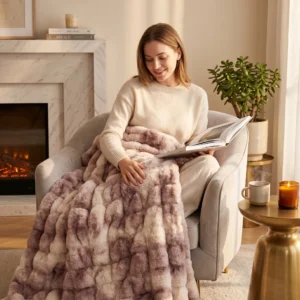 Customizable Tie Dye Faux Fur Throw Blanket