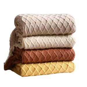 Jacquard Wool Cashmere Throw Blanket