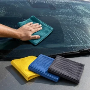 Waffle Weave Car Glass Cleaning Cloth