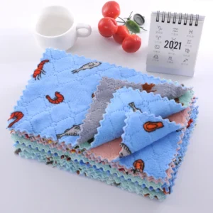 Coral Velvet Kitchen Towels Set