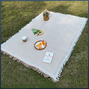 Solid Checkered Camping Blanket