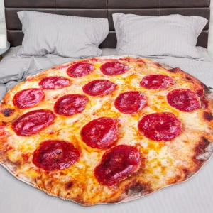 Realistic Pizza Flannel Blanket
