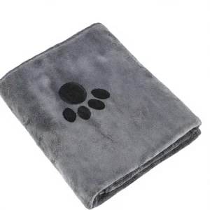 Microfiber Paw Print Dog Bath Towel