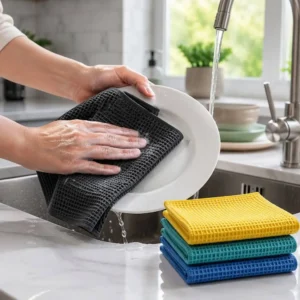 Tavelya Waffle Weave Microfiber Towel