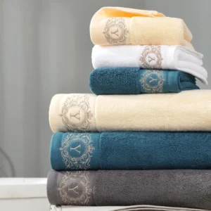 Luxury Embroidered Cotton Towel Set