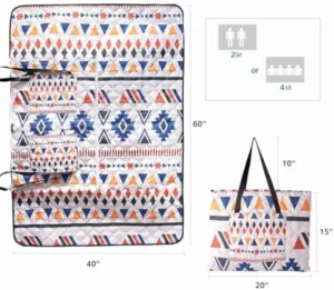 Extra Thick Waterproof Picnic Blanket Tote